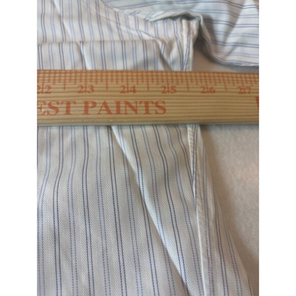 Faconnable Mens Blue & White Striped Button-Down Shirt Size L 16.5 - Picture 6 of 11